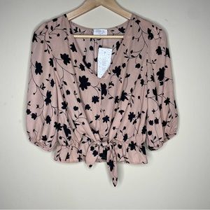 🆕 Sienna Sky | Floral Front Tie Blouse